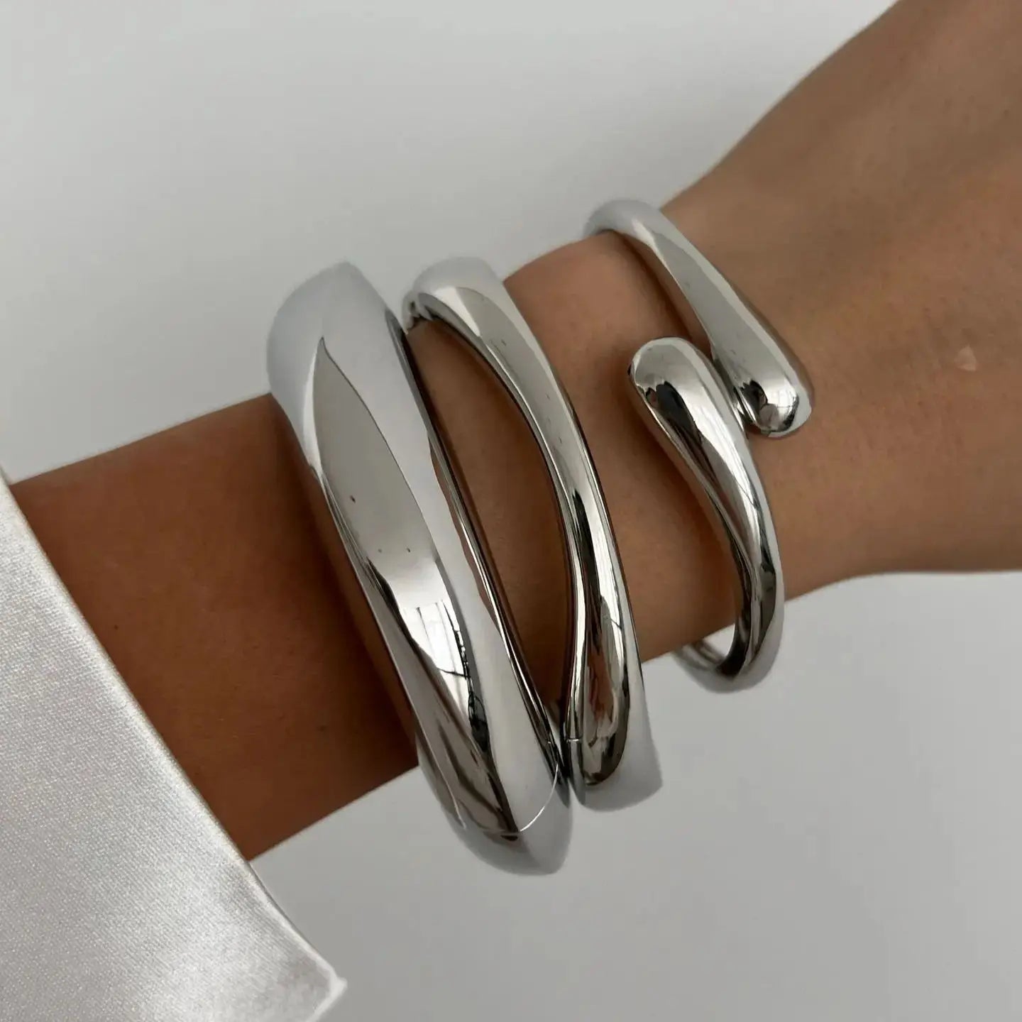3 Styles Vintage Hip Hop Metal Cuff Bangles Punk Gold Silver Color Geometric Spring Bangles